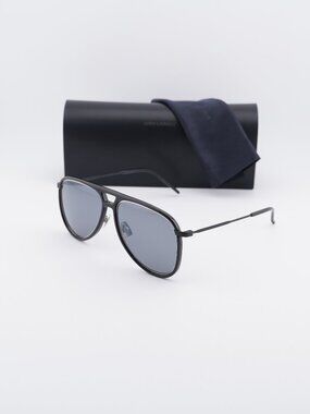 Saint Laurent CLASSIC 11R 002 Aviator Sunglasses - Black / Silver